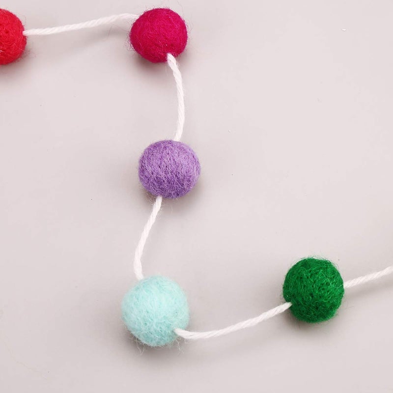 CCINEE 36PC 9.8 Feet Felt Wool Balls Garland 4/5 Inch Hanging String Kit for Christmas Tree Garland Holiday Decoration Birthday Wedding Baby Shower Party Wall Decorations - Image 2